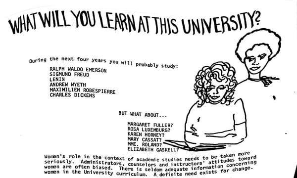 an ad for women's studies from Univ of Michigan in the 1970s